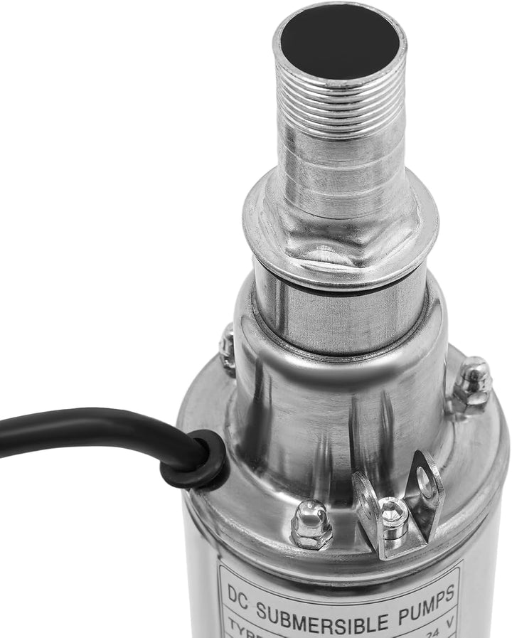 12V/24V Edelstahl Solar-Tauchpump Leise Tiefbrunnenpumpe 25L/min max. Förderhöhe 30m,Ø78mm Sandvertr