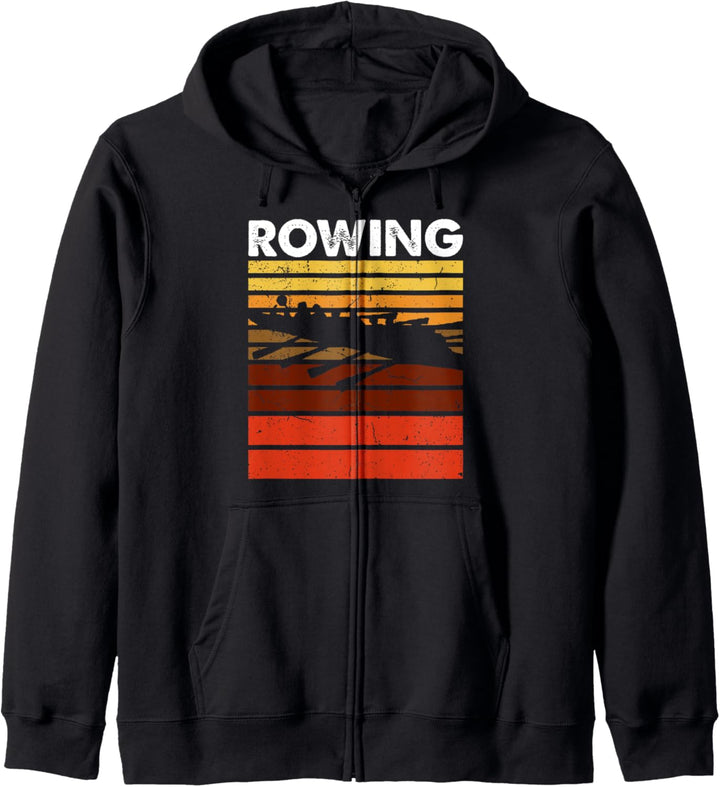 Rudern Sport Retro Vintage Ruderer Mannschaft Kapuzenjacke
