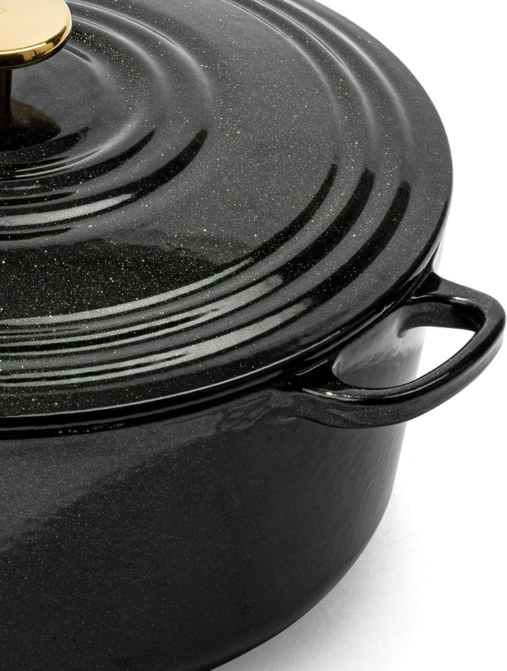BK Cookware Bourgogne Deutsches Emaille-Gusseisen, 28cm/6,7Liter Schmortopf Auflaufform mit Deckel,D