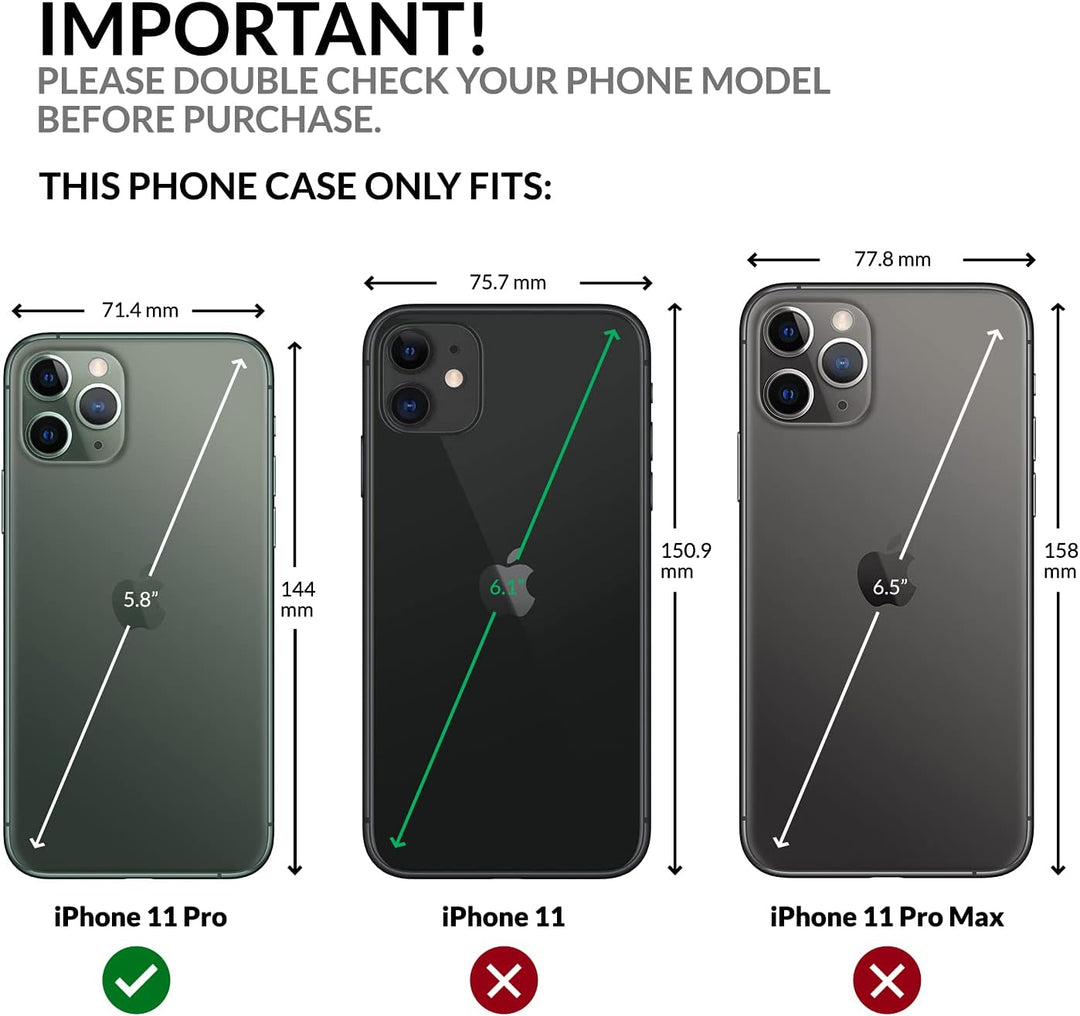 SURAZO Handyhülle für iPhone 11 Pro – Premium Echtleder Hülle Schutzhülle mit [Standfunktion, Karten