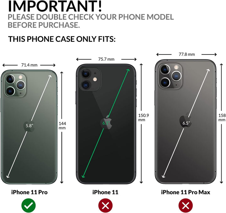 SURAZO Handyhülle für iPhone 11 Pro – Premium Echtleder Hülle Schutzhülle mit [Standfunktion, Karten