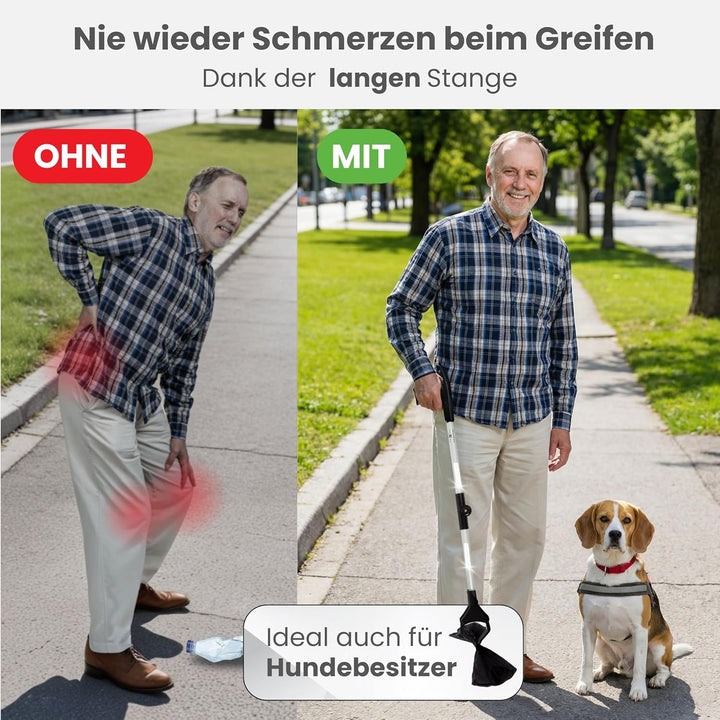 Greifzange für Senioren [80 cm] faltbarer Greifer zum aufheben | Reacher aus Aluminium | Müllzange 3