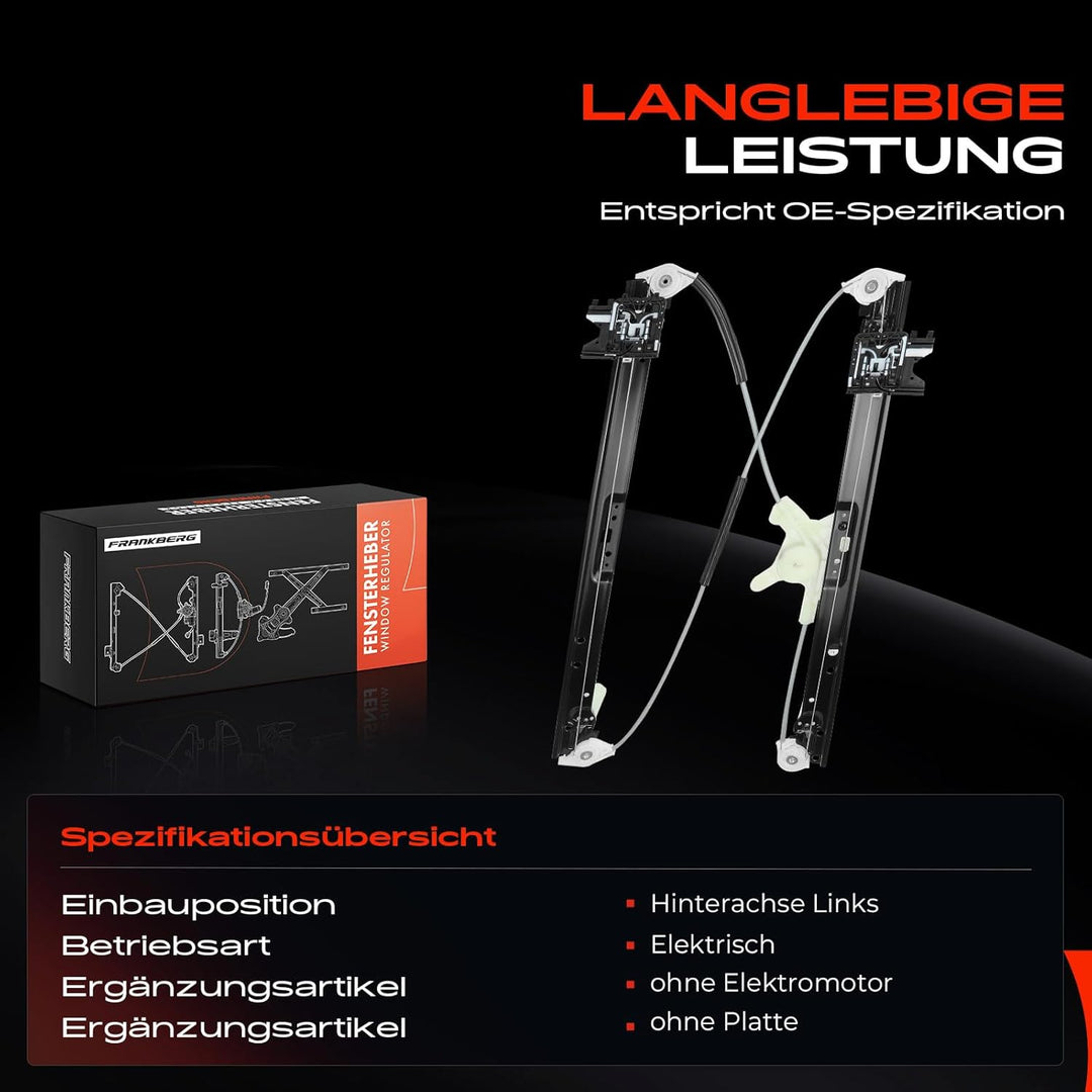 Frankberg Fensterheber Ohne Motor Hinten Rechts Kompatibel mit R-a-n-g-e R-o-v-e-r Sport L494 2.0L 3