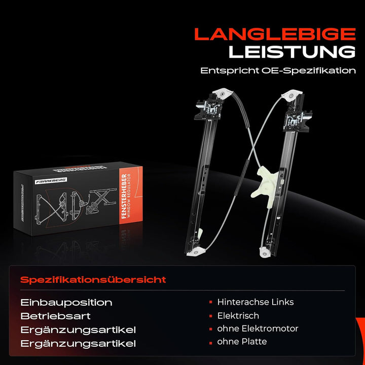 Frankberg Fensterheber Ohne Motor Hinten Rechts Kompatibel mit R-a-n-g-e R-o-v-e-r Sport L494 2.0L 3