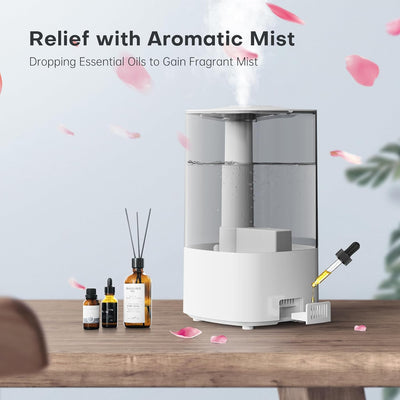 CONOPU Luftbefeuchter, 4L Luftbefeuchter Schlafzimmer für Grosse Räume, 30h Aroma Diffuser für Schla