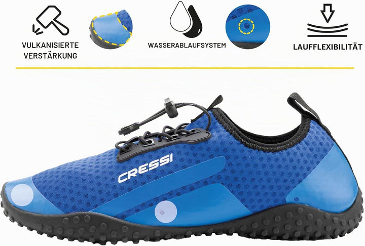 Cressi Sonar Shoes - Unisex Wasserschuh für Erwachsene aus Mikroperforiertes Gewebe Blau Azurblau 38