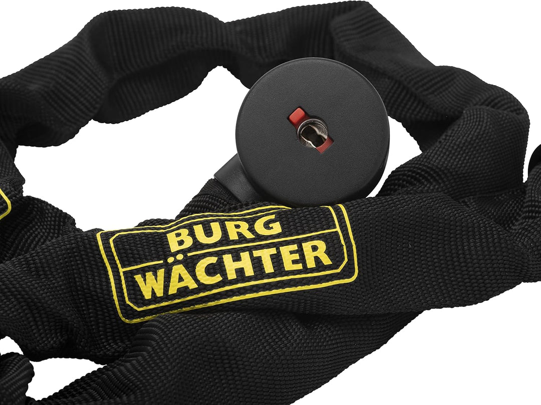 Burg Wächter Vierkantkette, Fahrradschloss mit Schlüssel, Kette für Fahrrad, Motorrad, E-Scooter, Ga