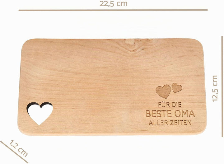 Spruchreif | 2er Set Frühstücksbrettchen mit Gravur „Oma“ &amp; „Opa“ | Perfekte Geschenkidee für Grosse