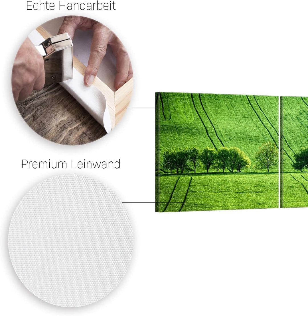 ge Bildet Bild auf Leinwand | Landschaftsbilder - green landscape - Tschechische Rep. O in 120x40 cm