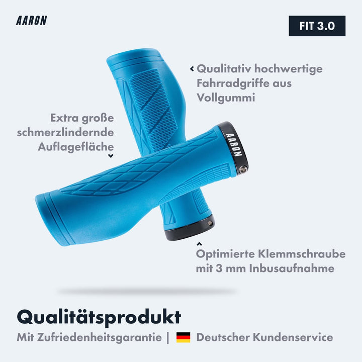 AARON Fit Fahrradgriffe mit dämpfender Auflagefläche - ergonomische Lenkergriffe aus rutschfestem Gu