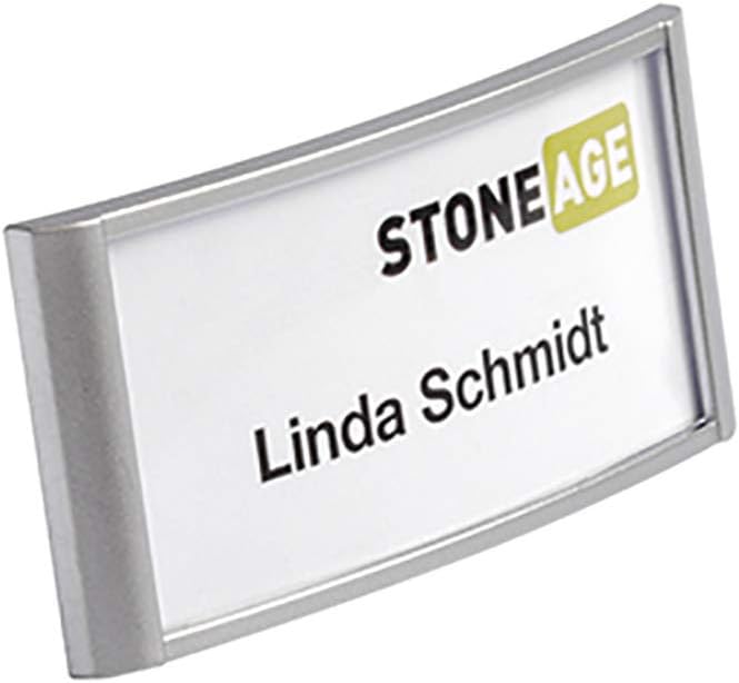 Durable Namensschild Classic mit Magnet, 34 x 74 mm, 10 Stück, silber, 854223, 34 x 74 mm