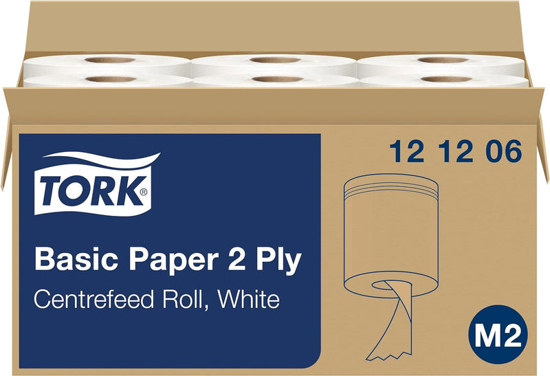 Tork 121206 Standard Papierwischtücher weiss für M2 Wischtuch Spender mit Innenabrollung – Wischtüch