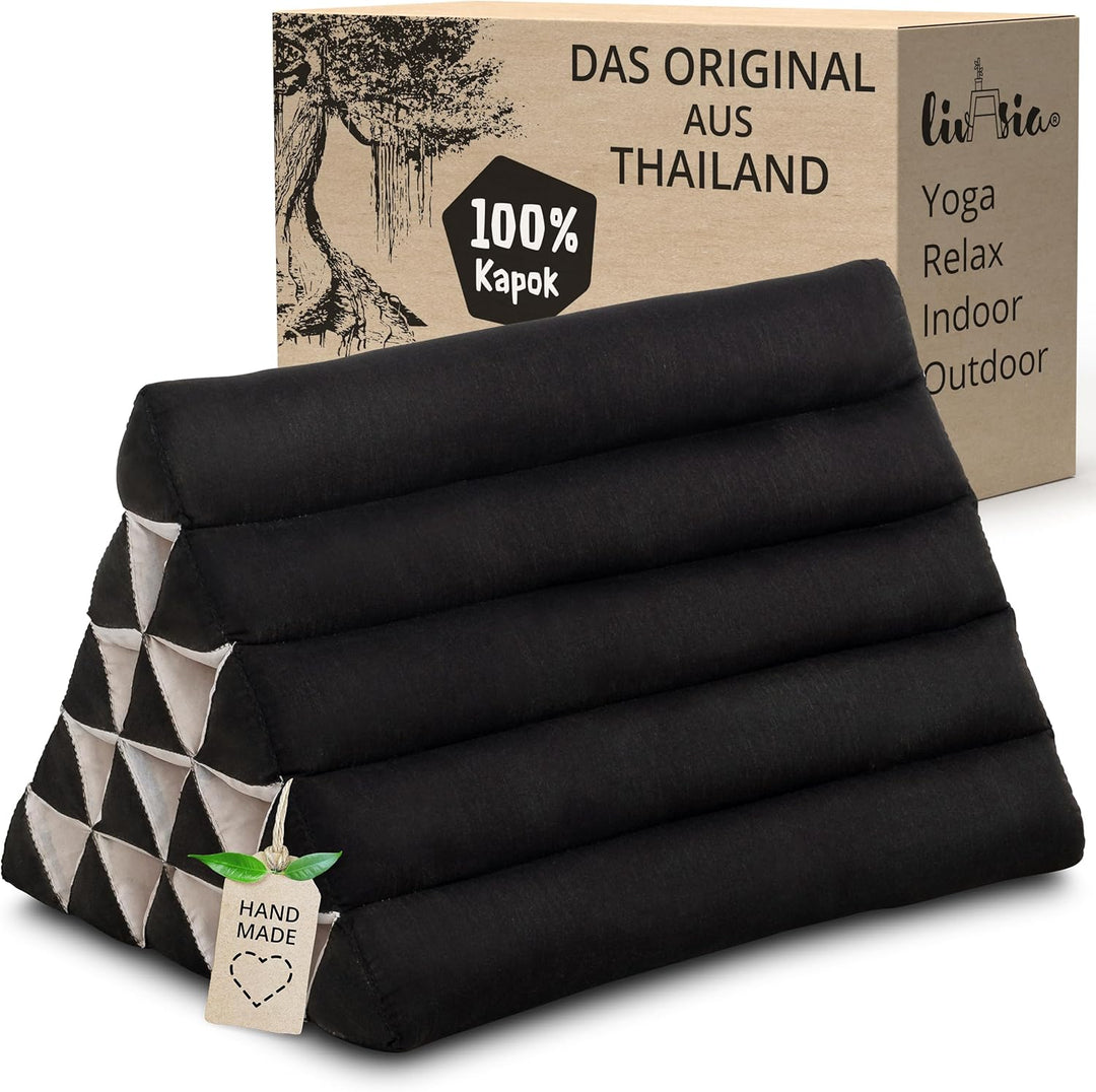 livasia Rückenstützkissen modern einfarbig extrahoch, Dreieckskissen für Garten/Balkon, Keilkissen K