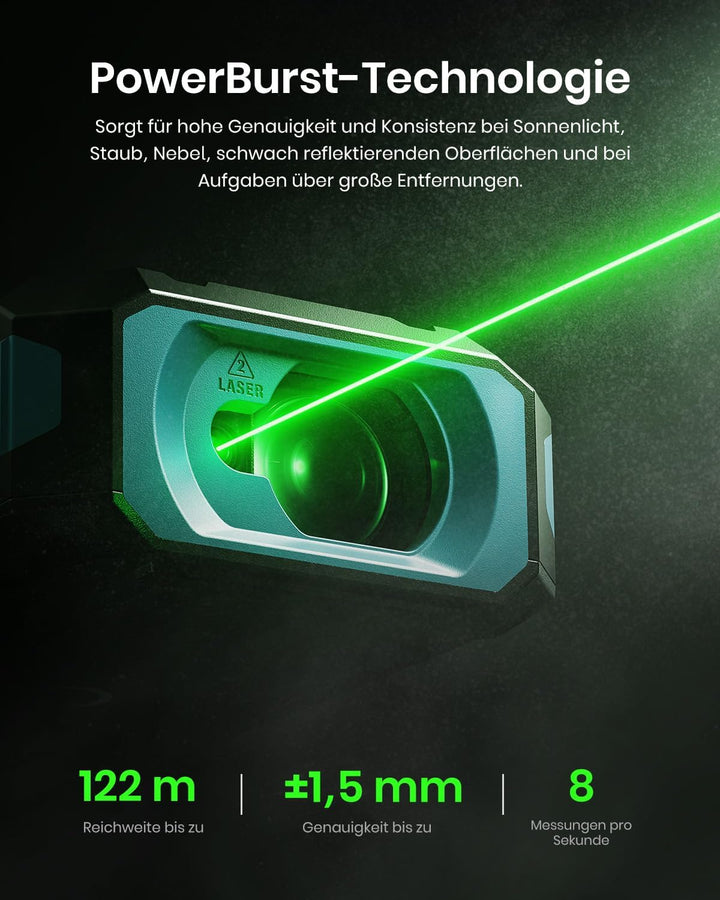 MiLESEEY S50 Laser Entfernungsmesser mit Grünem Strahl, 120 m Lasermessgerät, P2P Laser Messgerät, S