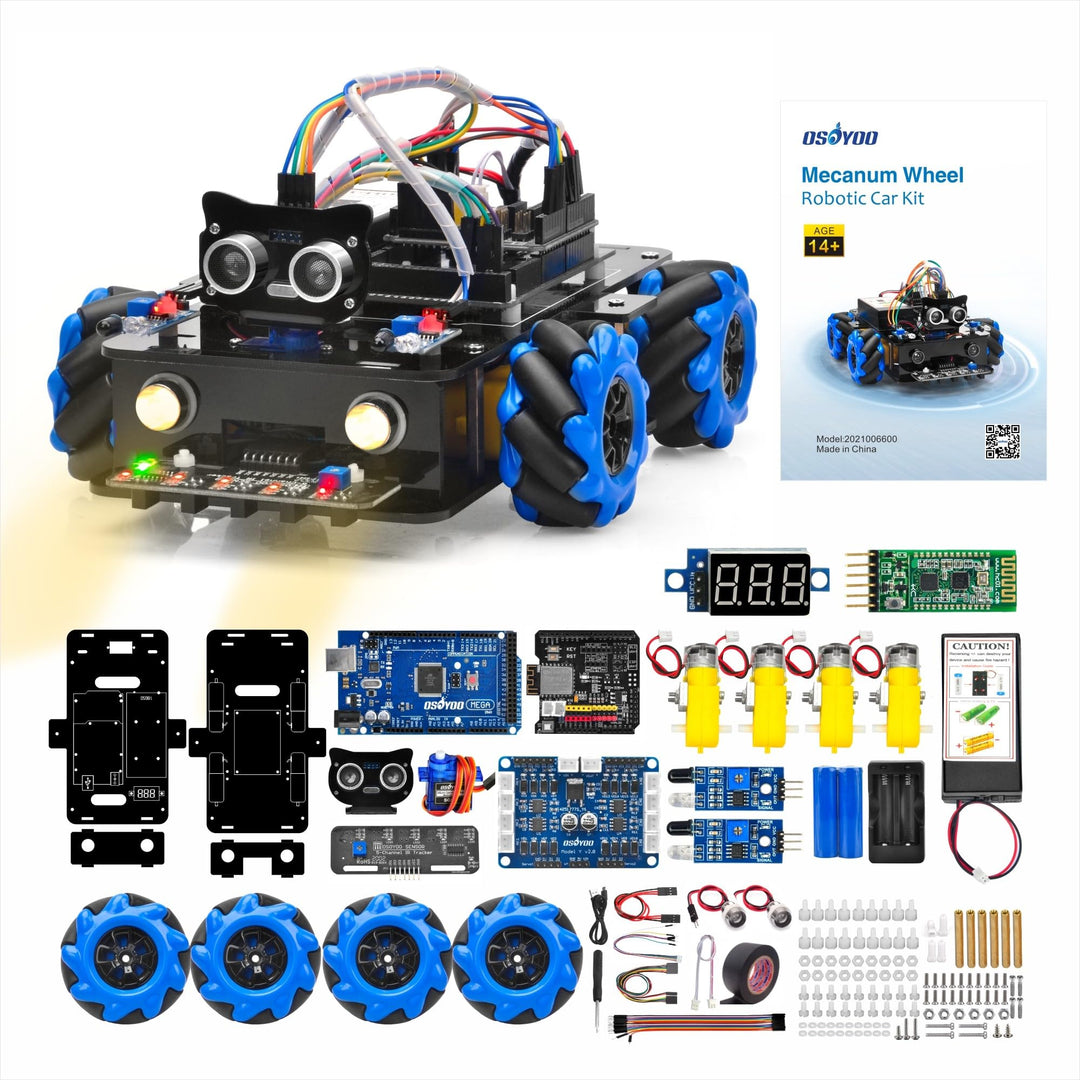 OSOYOO Omni-directinal Mecanum Wheel Robotic Car Kit für Arduino Raspberry Pi STEM Ferngesteuerte pä