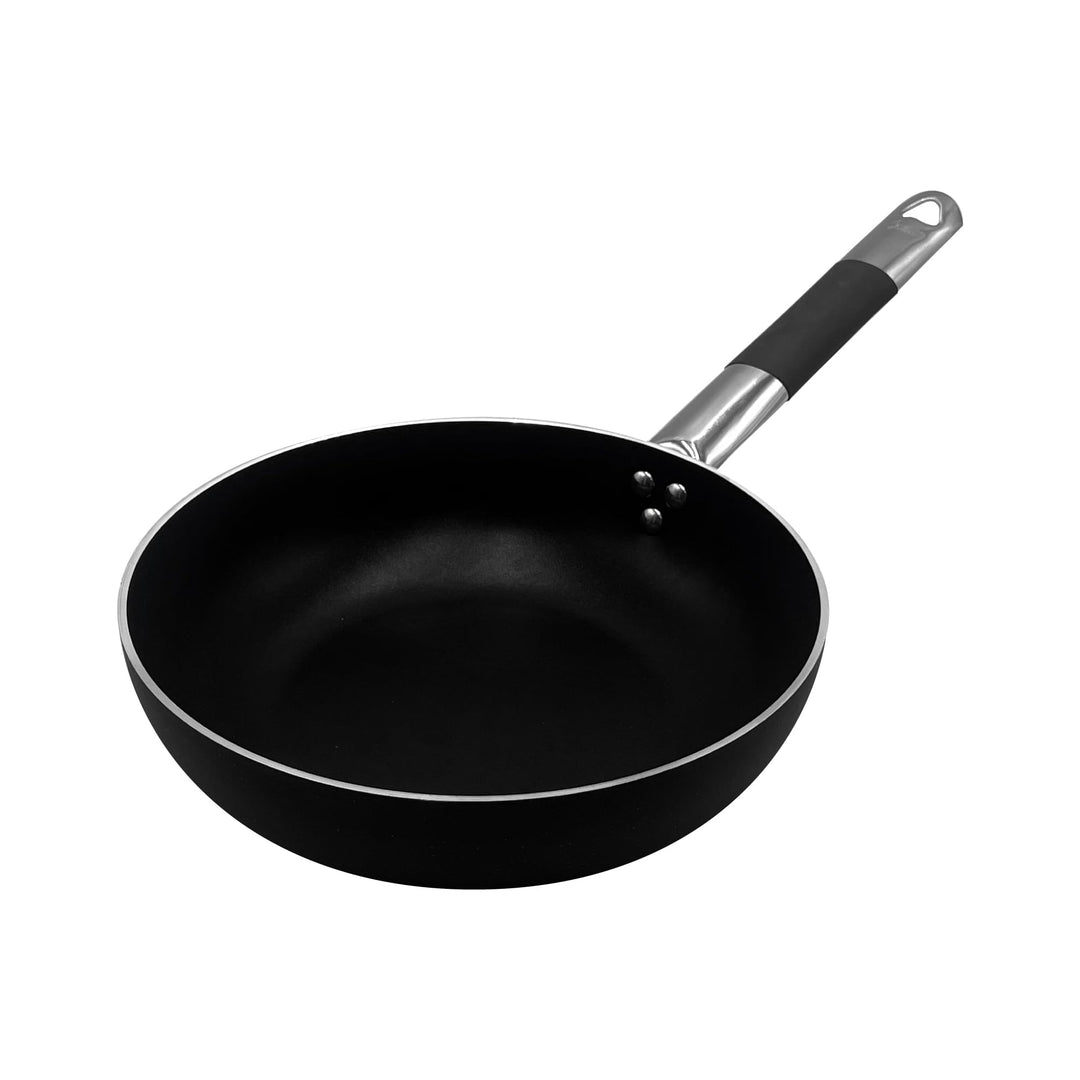 Pentole Agnelli ALSC111BSSC28 Schwarzschwarz versenktes Hochsalz-versenktes Aluminium mit kühlem Ede