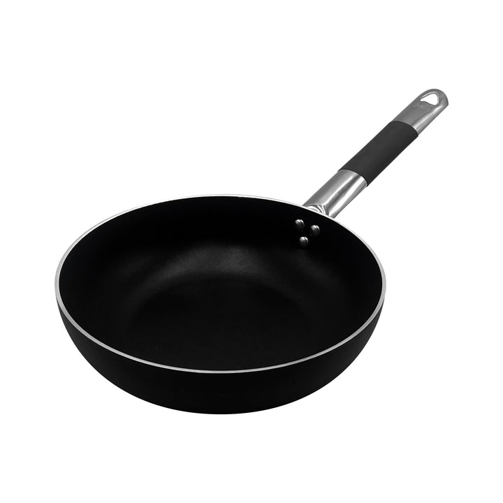 Pentole Agnelli ALSC111BSSC28 Schwarzschwarz versenktes Hochsalz-versenktes Aluminium mit kühlem Ede