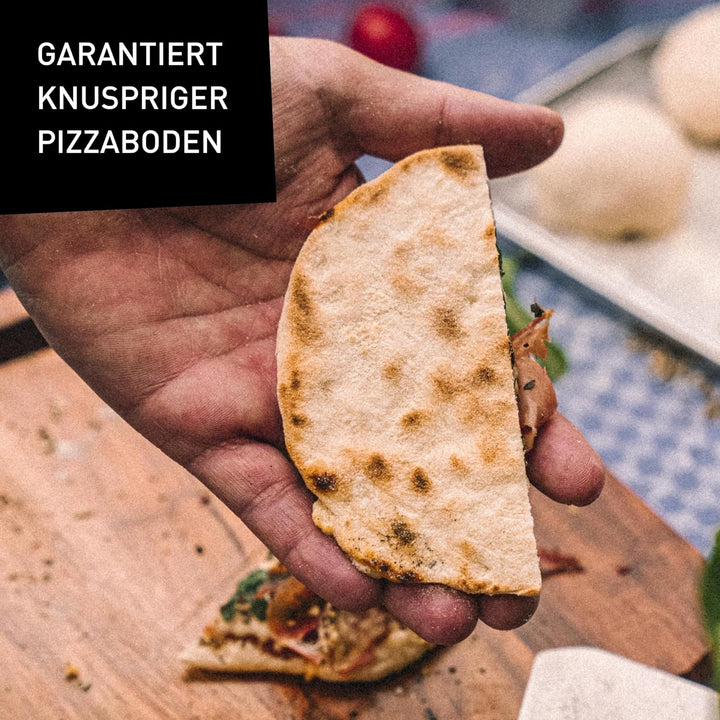 SKOTTI Stone, Pizzastein inkl. Edelstahl-Halterung für SKOTTI Grill, ideal für knusprige Backergebni