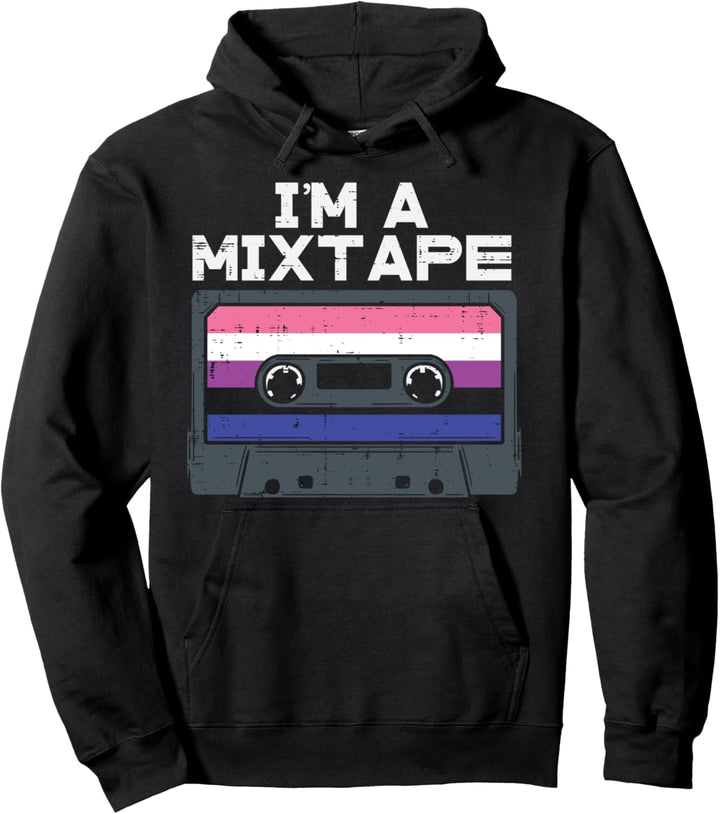 I'm A Mixtape Cassette LGBTQ Genderfluid Flag Non-Binary Pullover Hoodie