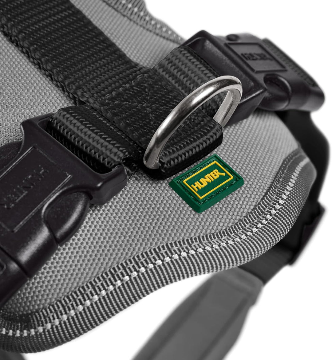 HUNTER NEOPREN Hundegeschirr, Nylon, gepolstert mit Neopren, M/2 58 - 72 cm, schwarz/grau schwarz/gr