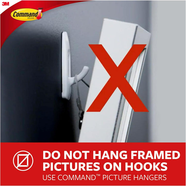 Command Utility Haken Mega-Packung, Grösse M, weiss, 6 Haken, 2er Pack 12 Hooks, 12 Hooks