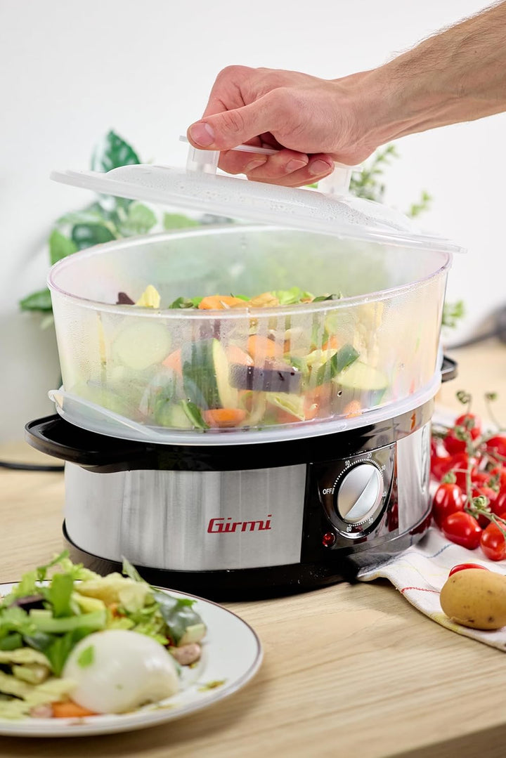 Girmi VP26 Dampfgarer, 750 W, 12 Liter, 3 Ebenen, Stahl