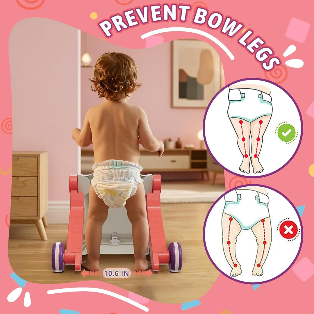 HYES 5 in 1 Lauflernwagen, Baby Spiel und Lauflernhilfe mit Musik und Abnehmbarem Spielboard, Laufwa