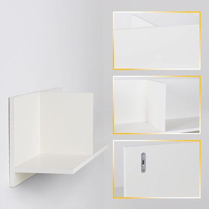 RICOO Wandregal 70 x 30 x 22 Weiss Matt, Spanplatte aus Holz, Hängereral WM013-WM, Regal Wand, Büche