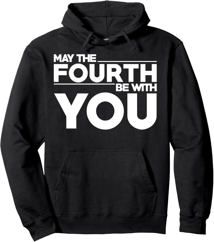 Star Wars May The Fourth Be With You Simple Text Pullover Hoodie