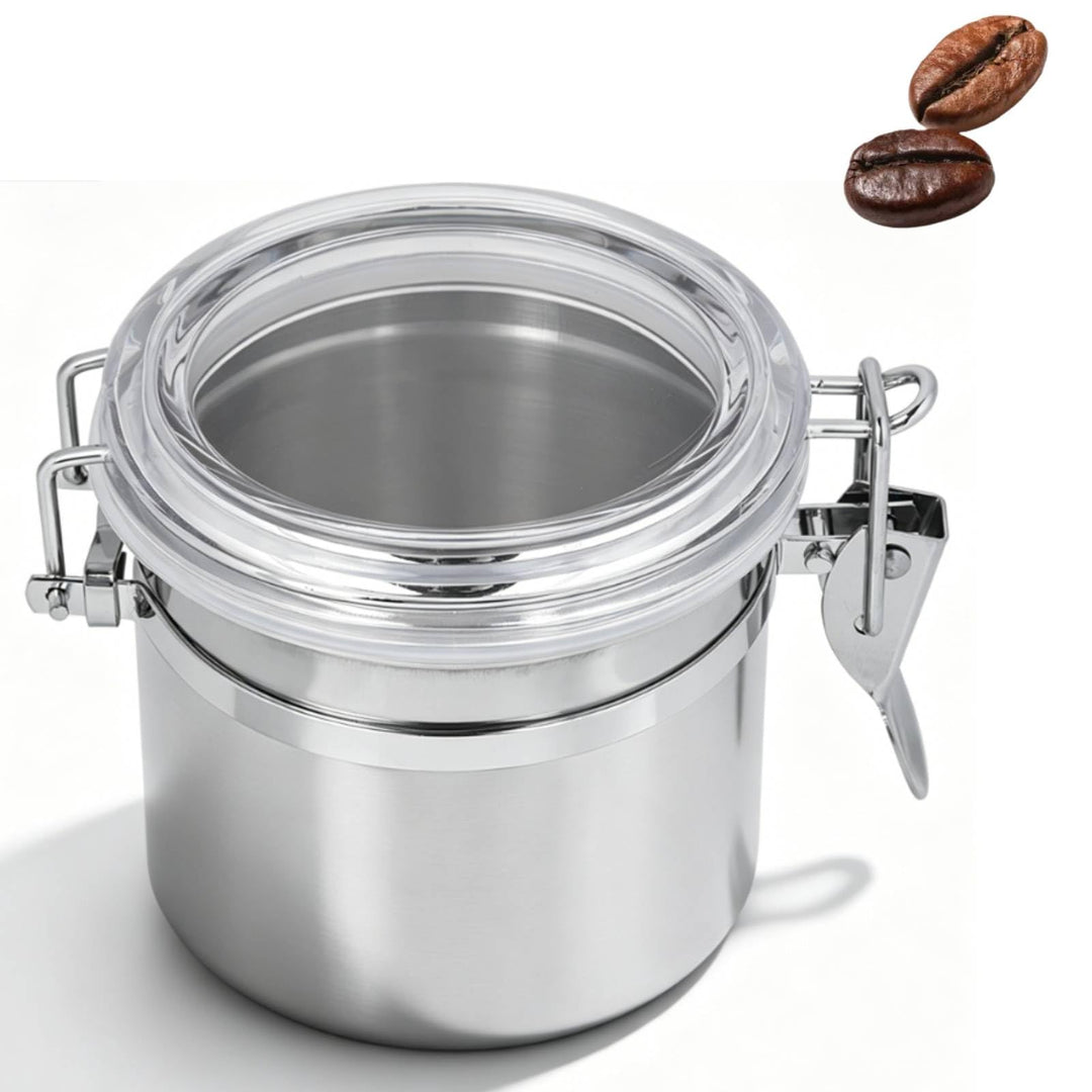 HERCHR Kaffeedose Luftdicht, Teedose Vorratsdose Kaffeebehälter Aus Edelstahl Mit Deckel, Kapazität