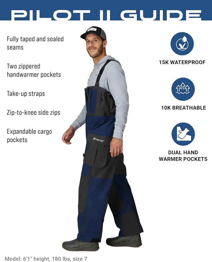 frogg toggs Herren Pilot Ii Guide Waterproof Breathable Rain Bib Pilotenführer Lätzchen (1er Pack) L