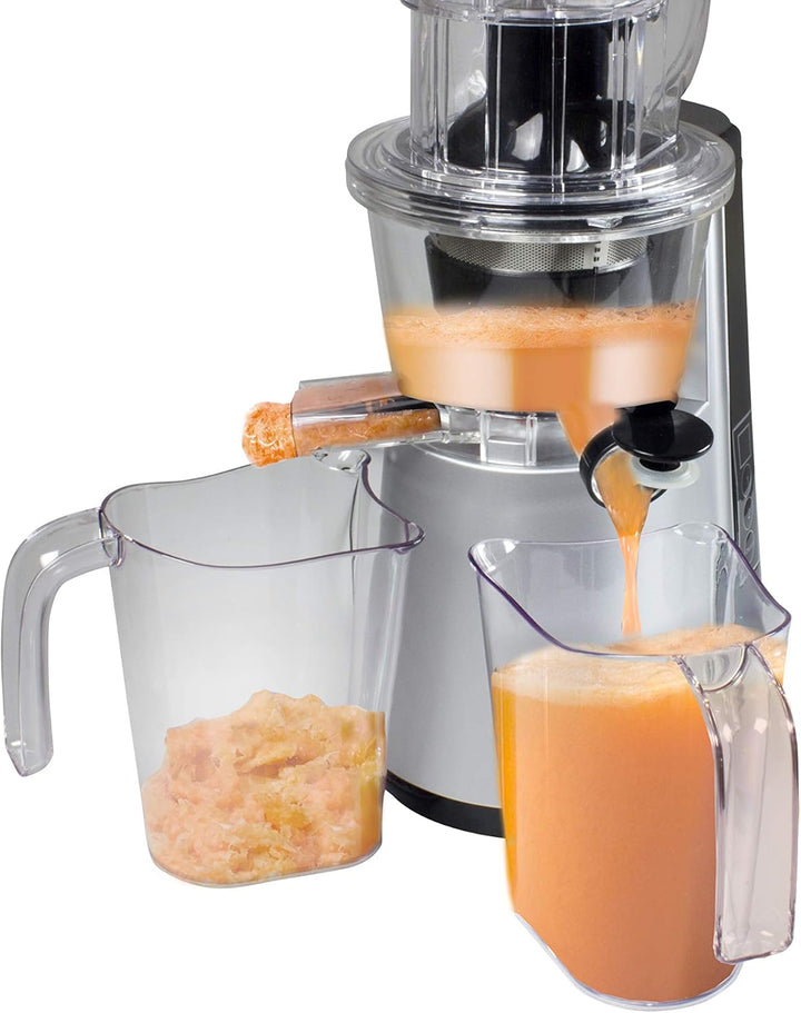 Beper 90.422 Vertikalentsafter - Slow Juicer, Silber