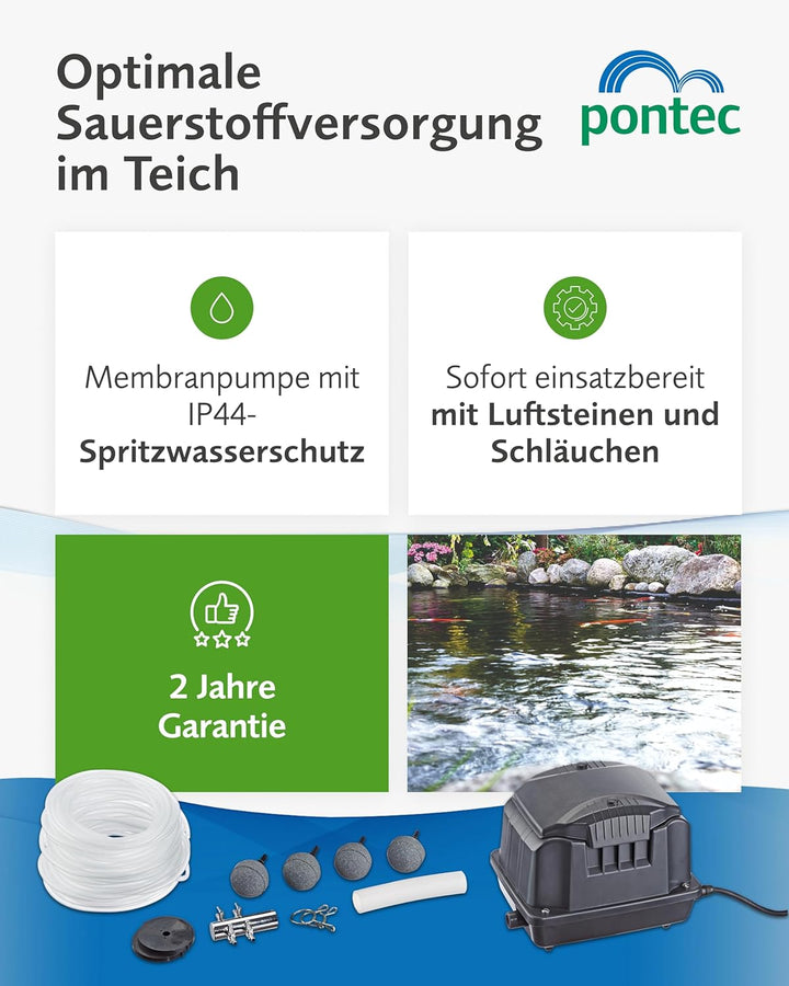 Pontec 43111 Belüftungssets PondoAir Set 3600 - Komplettset zur Sauerstoffversorgung / Sauerstoffanr