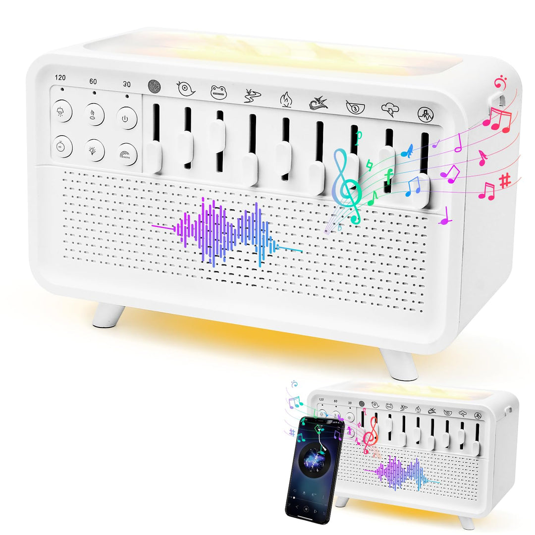 White Noise Night Light Humidifier, Luftbefeuchter mit Geräuschen, Portable Night Light Noise Machin