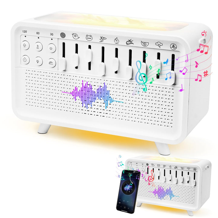 White Noise Night Light Humidifier, Luftbefeuchter mit Geräuschen, Portable Night Light Noise Machin