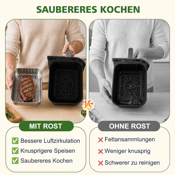 YQL Airfryer Zubehör für Ninja/COSORI Dual, Edelstahlformen mit 7,8 cm Höhe | 304-Edelstahl & spülma