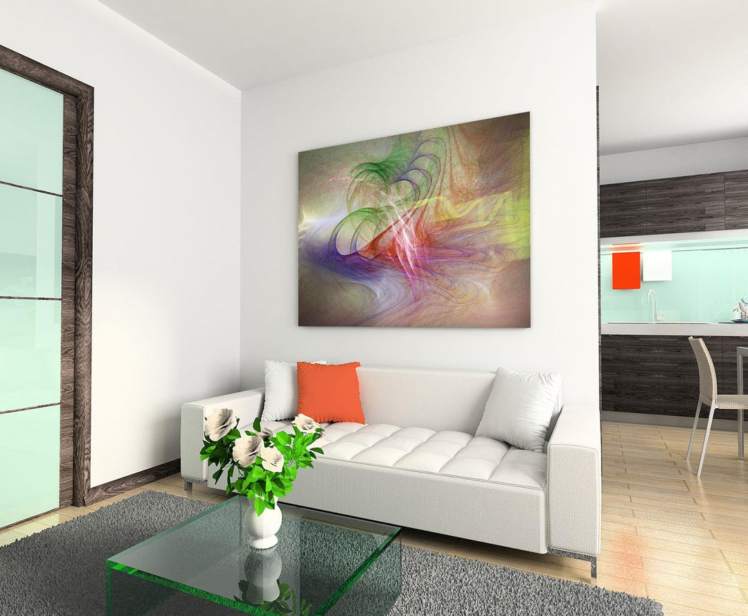 Paul Sinus Art 60x80cm Abstrakt040_Leinwandbild bunt harmonisch Abstrakte Kunst Kunstdruck auf Leinw
