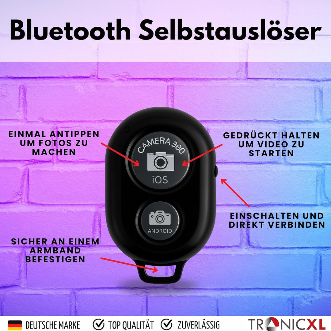 RGB Ringlicht + 1,05m Premium Stativ + Selbstauslöser für iPhone Smartphone Kamerastativ Tripod mit