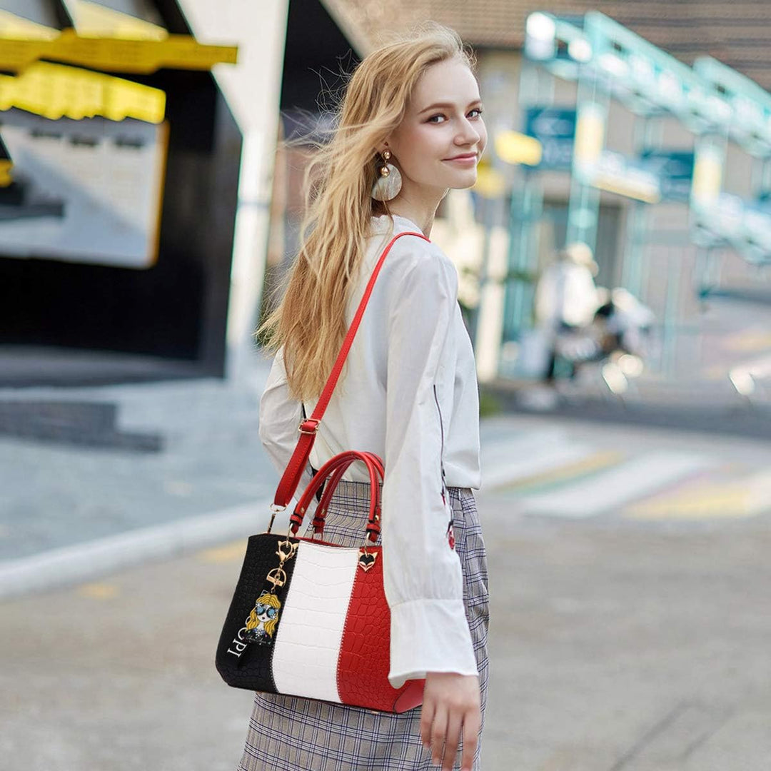 NICOLE &amp; DORIS Damen Handtasche Umhängetasche Henkeltasche Kuriertasche Elegant Damen Handtaschen mi