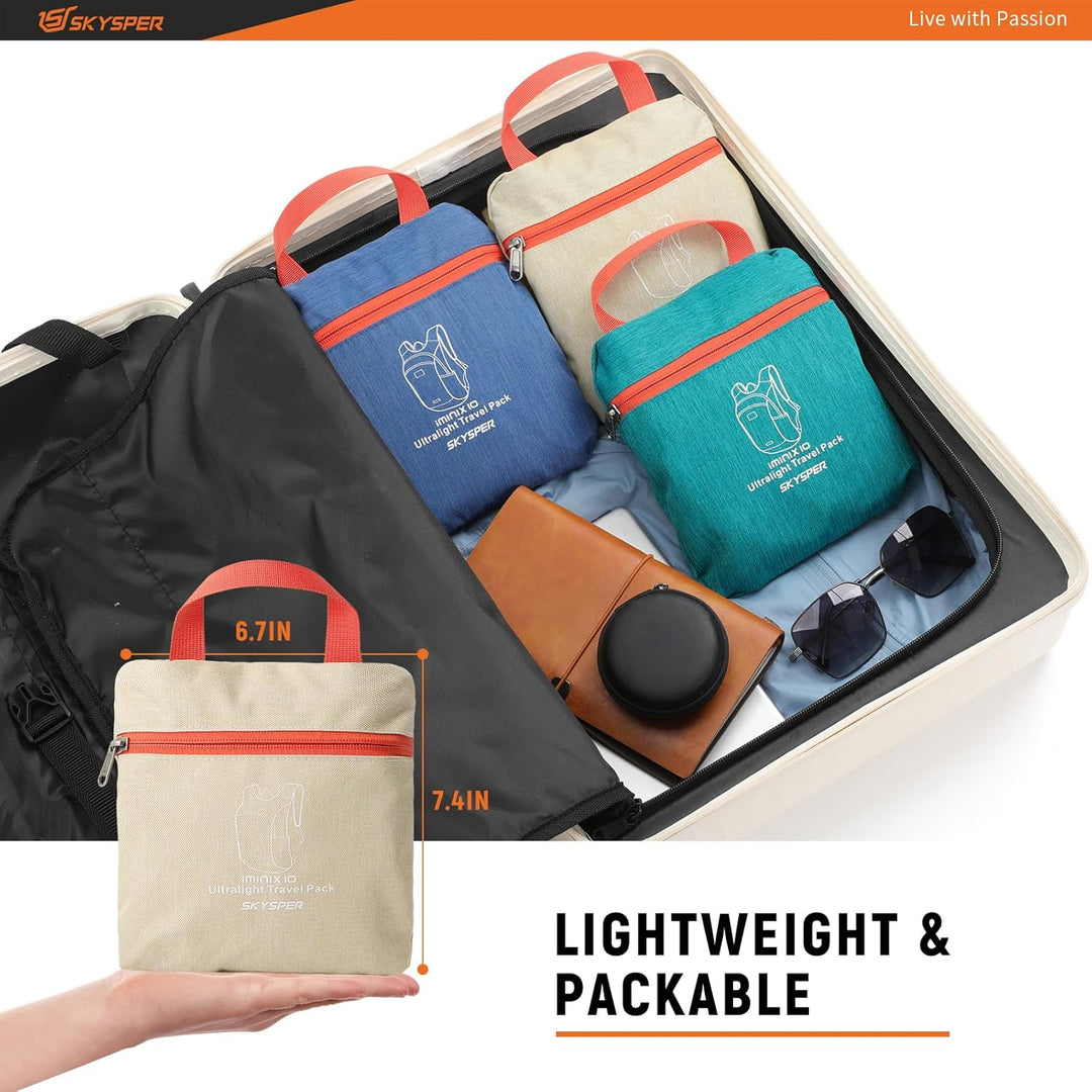 SKYSPER Faltbarer Rucksack 10L Klein Ultraleicht Tagesrucksäcke Wanderrucksack Reisenrucksack Trekki