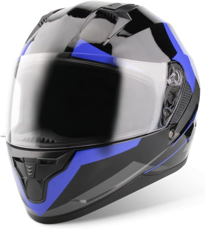 VINZ Kennet Integralhelm mit Sonnenblende | Motorrad Helm Vollvisierhelm Mopedhelm | Motorradhelm Fu