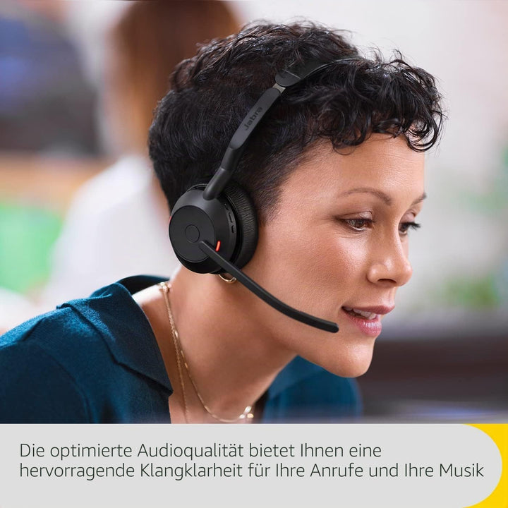 Jabra Evolve2 55 - schnurloses Stereo-Headset Air Comfort - Mikrofone mit Geräuschunterdrückung und