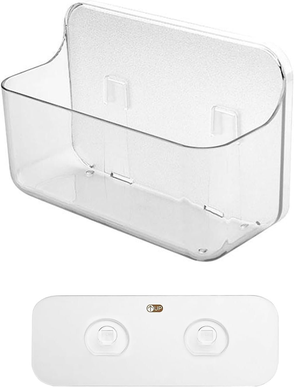 CGBE Duschablage Ohne Bohren, 2 Packs Transparenter Badezimmer Organizer für Wandmontage mit selbstk