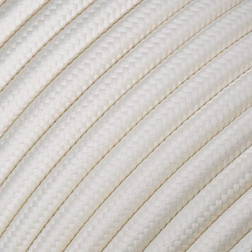 Textilkabel für Lampe, Rundkabel, dreiadrig (3x0.75mm²), Creme - 50 Meter 50 Meter Rolle Creme, 50 M