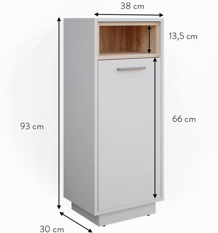 Vicco Midischrank Beatrice, Weiss, 38 x 93 cm, zur Aufbewahrung im Bad kombinierbar mit Beatrice Ser