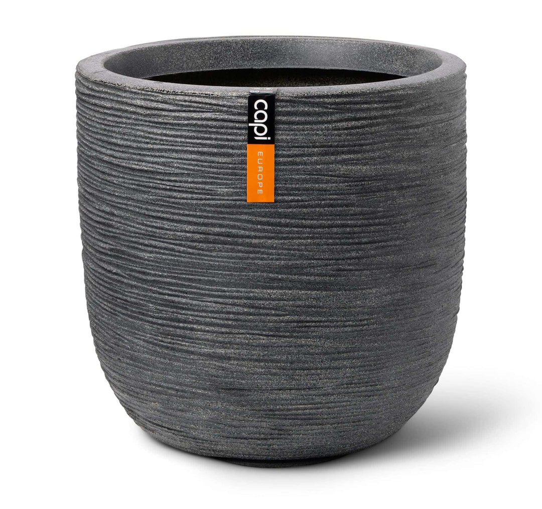 Capi Europe - Blumentopf Kugel Waste Rib NL - 35x34 - Terrazzo grau - Öffnung Ø29 - Blumentopf für d