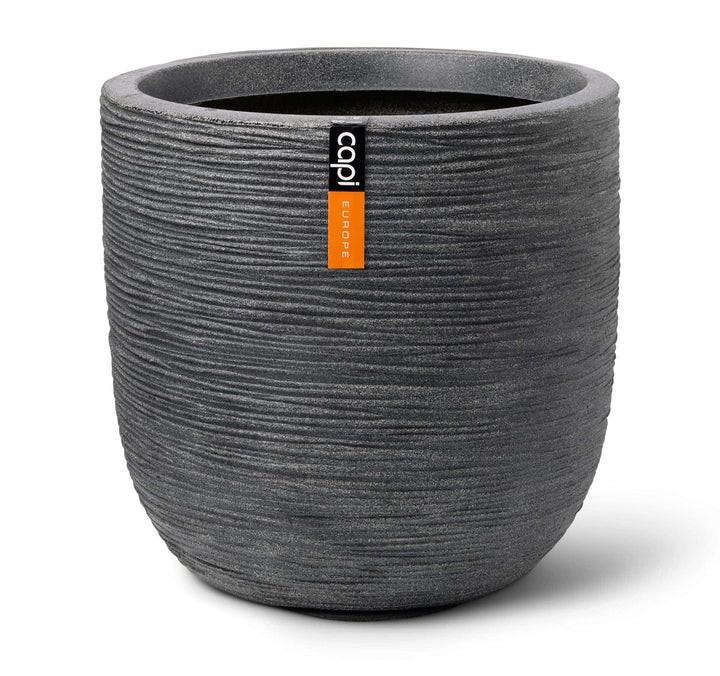 Capi Europe - Blumentopf Kugel Waste Rib NL - 35x34 - Terrazzo grau - Öffnung Ø29 - Blumentopf für d