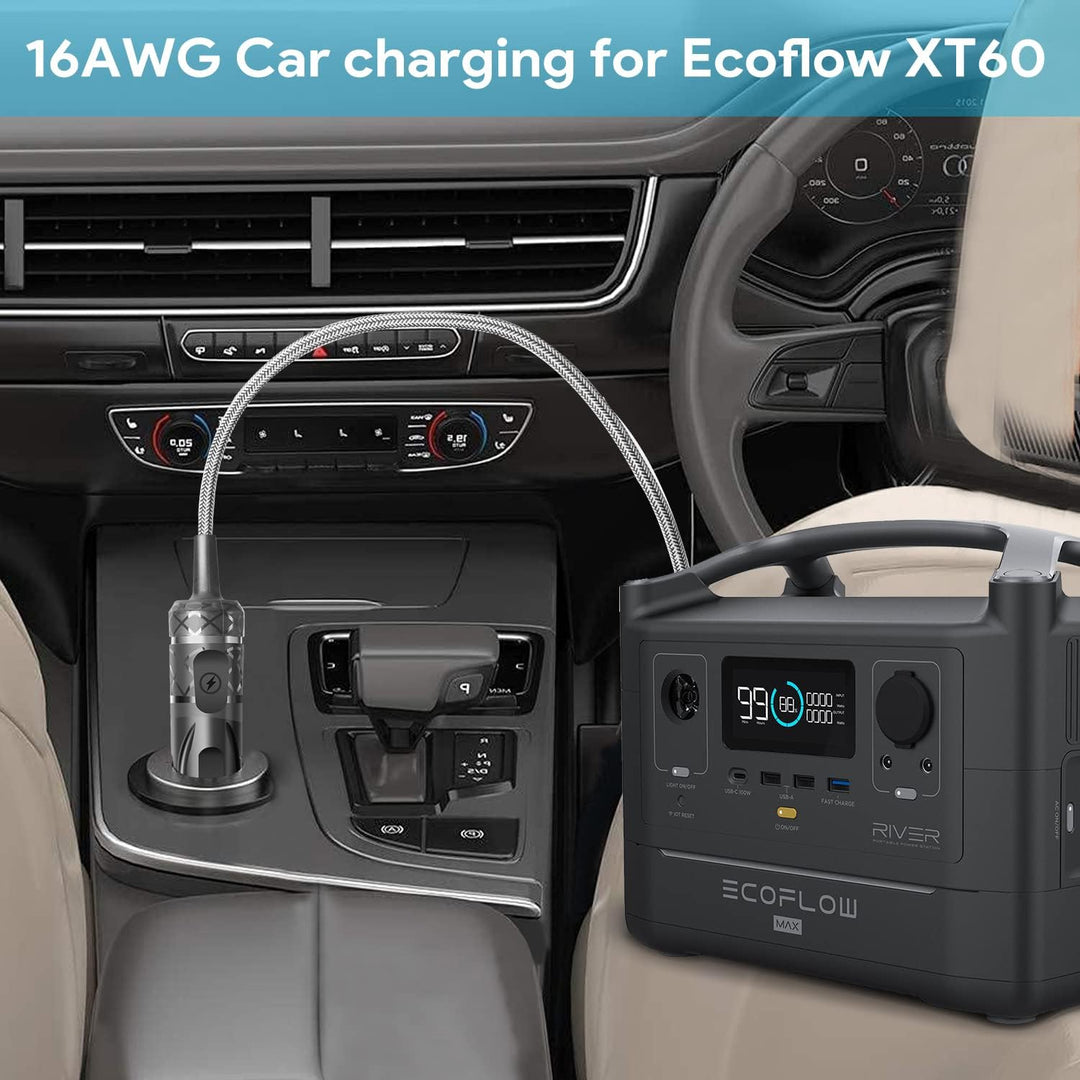KFD XT60 KFZ-Ladekabel Auto Ladegerät für Ecoflow Delta 2 River Tragbare Powerstation, ALLPOWERS R15
