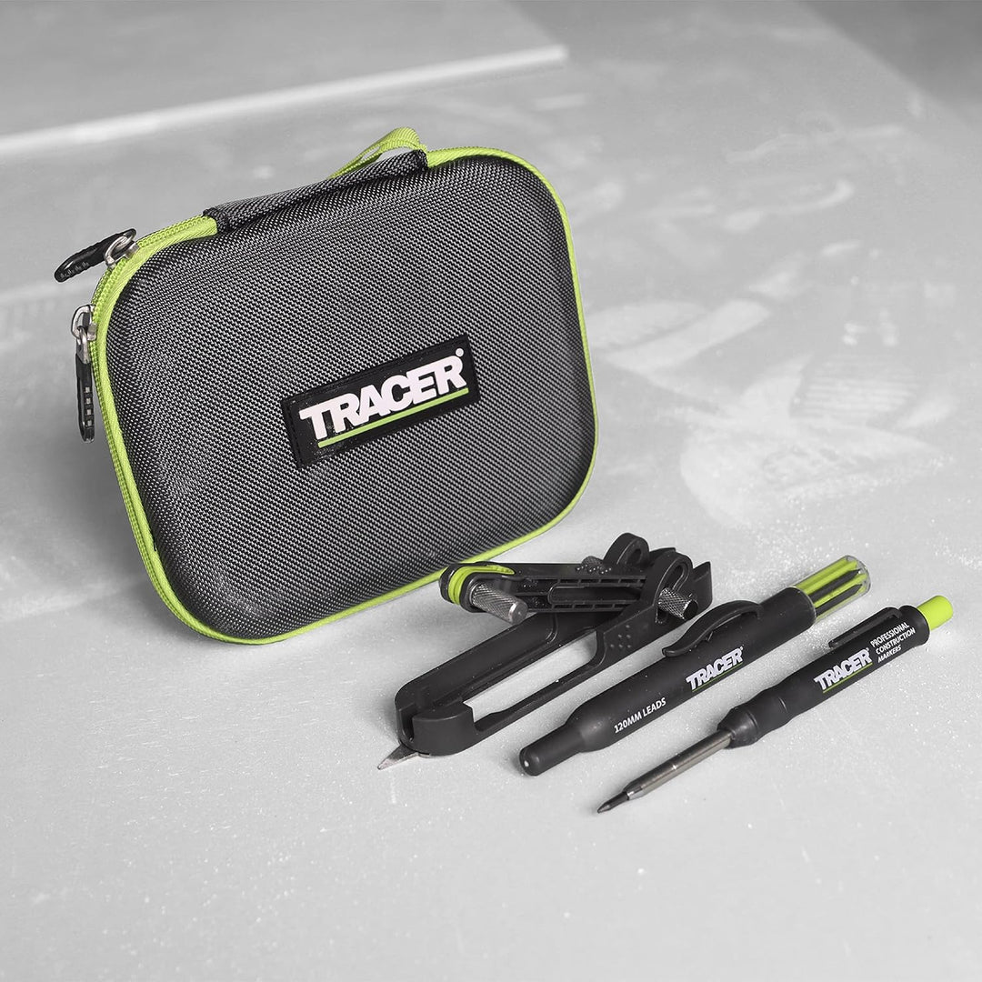 Tracer ProScribe Tool mit Tieflochmarker Bleistift, 6 x Ersatzminenhalter und Tragetasche (Multi-Fun