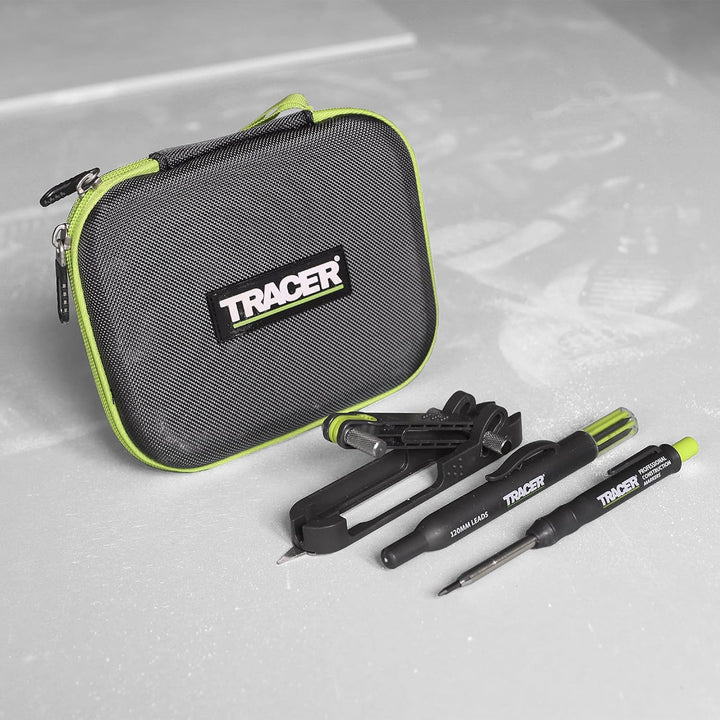 Tracer ProScribe Tool mit Tieflochmarker Bleistift, 6 x Ersatzminenhalter und Tragetasche (Multi-Fun